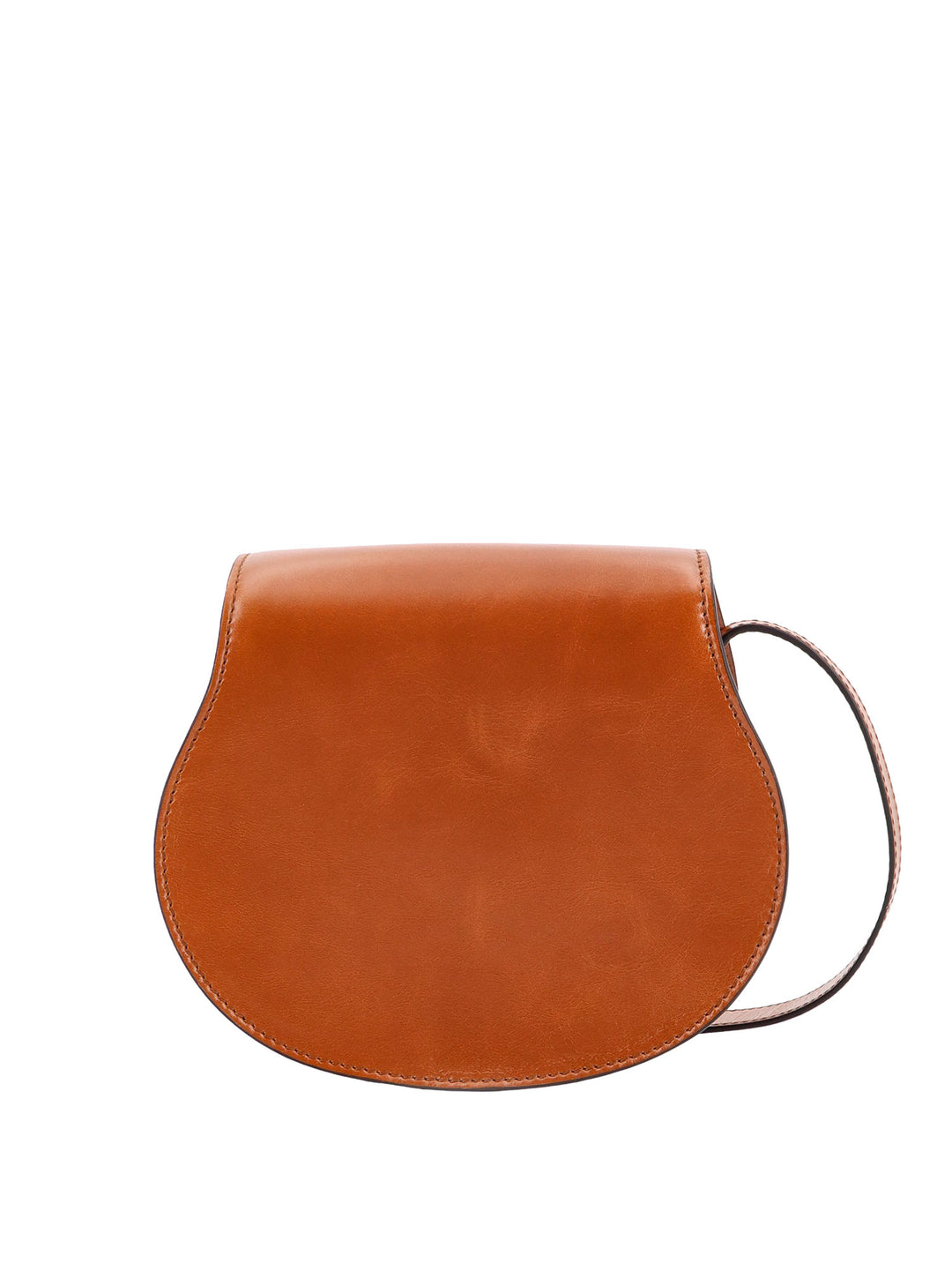 Leather shoulder bag with frontal logo