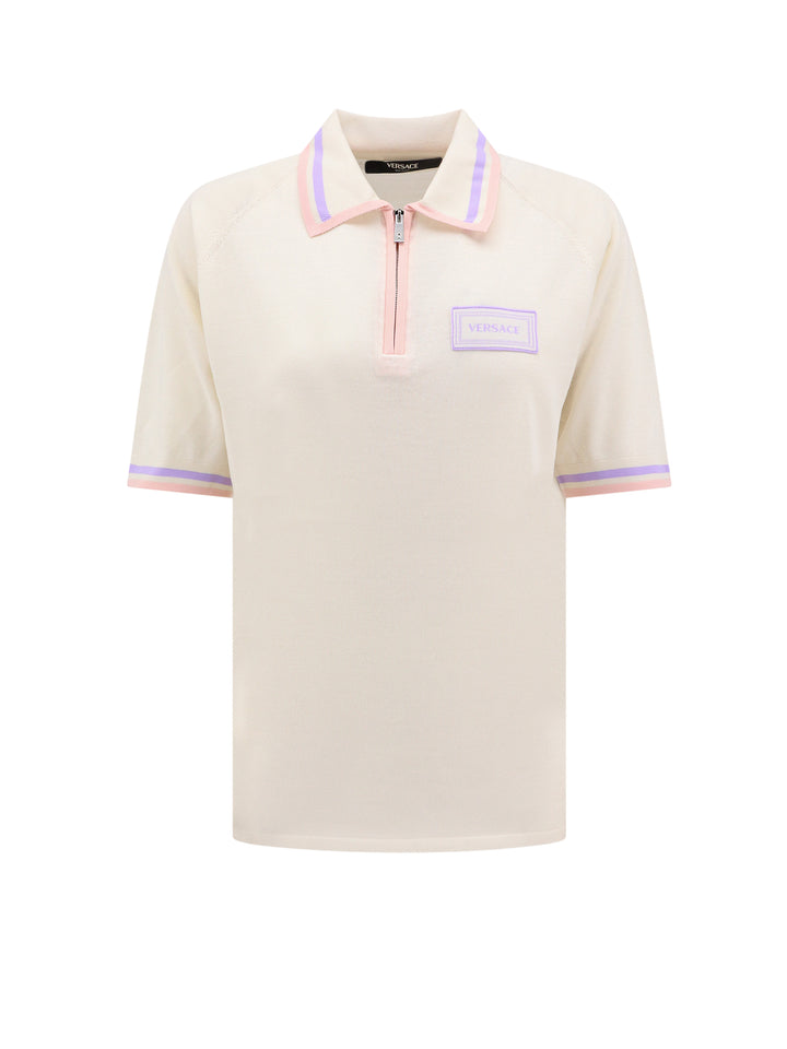 College virgin wool and silk polo shirt