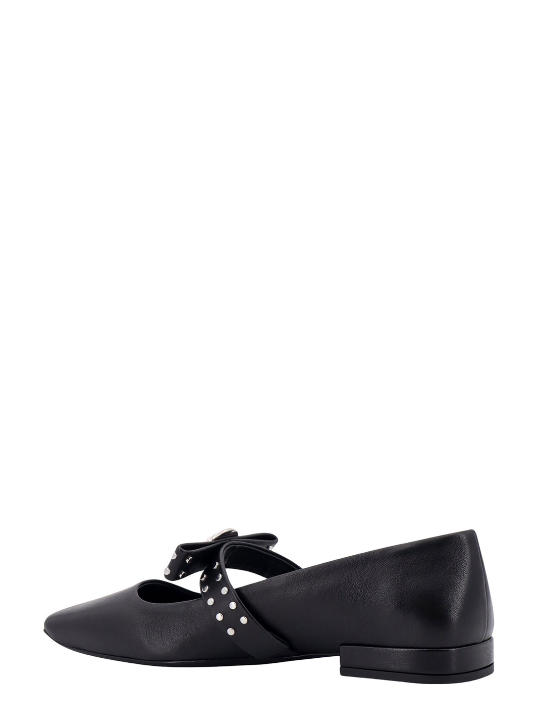 Leather ballerinas with frontal studs