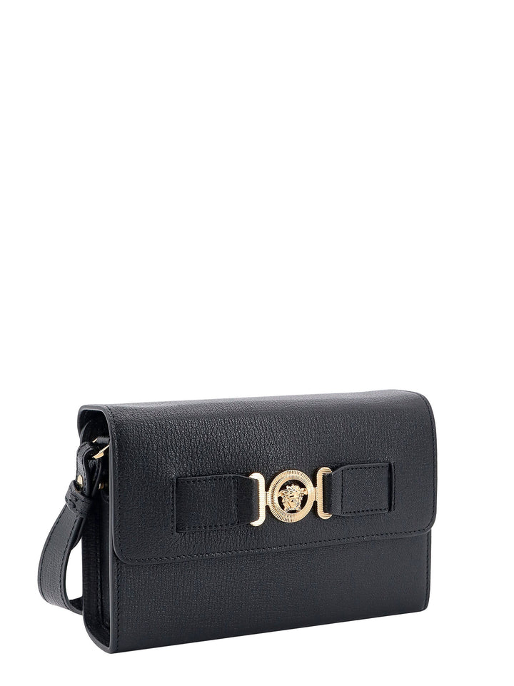 Leather shoulder bag with frontal iconic Medusa