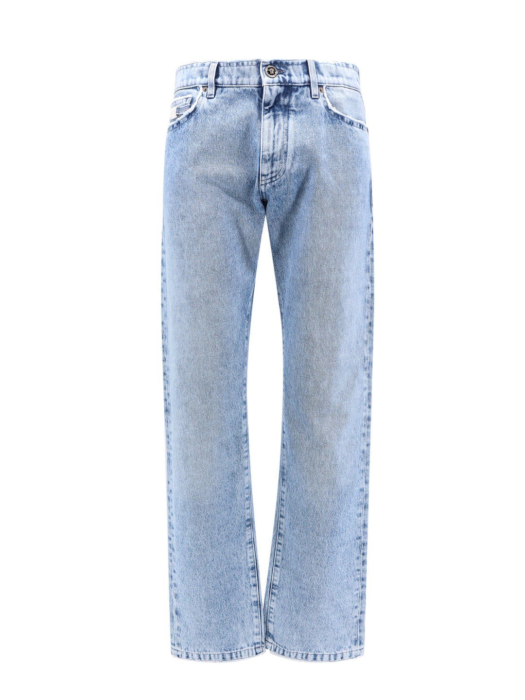 Cotton jeans with Medusa detail