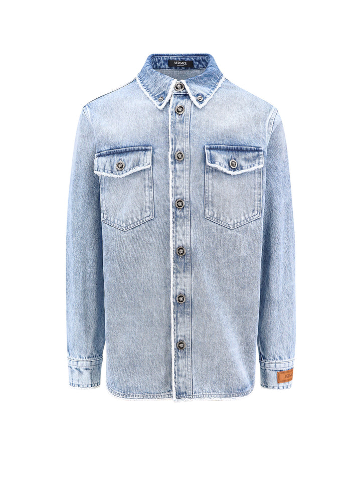 Denim shirt with Medusa buttons