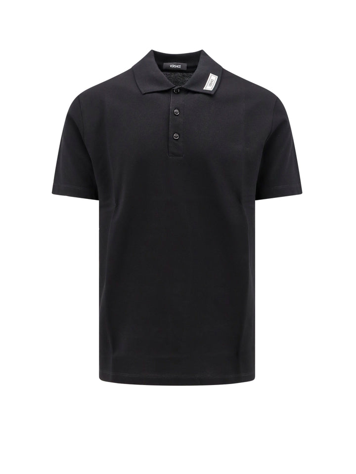 Cotton shirt polo with logoed label