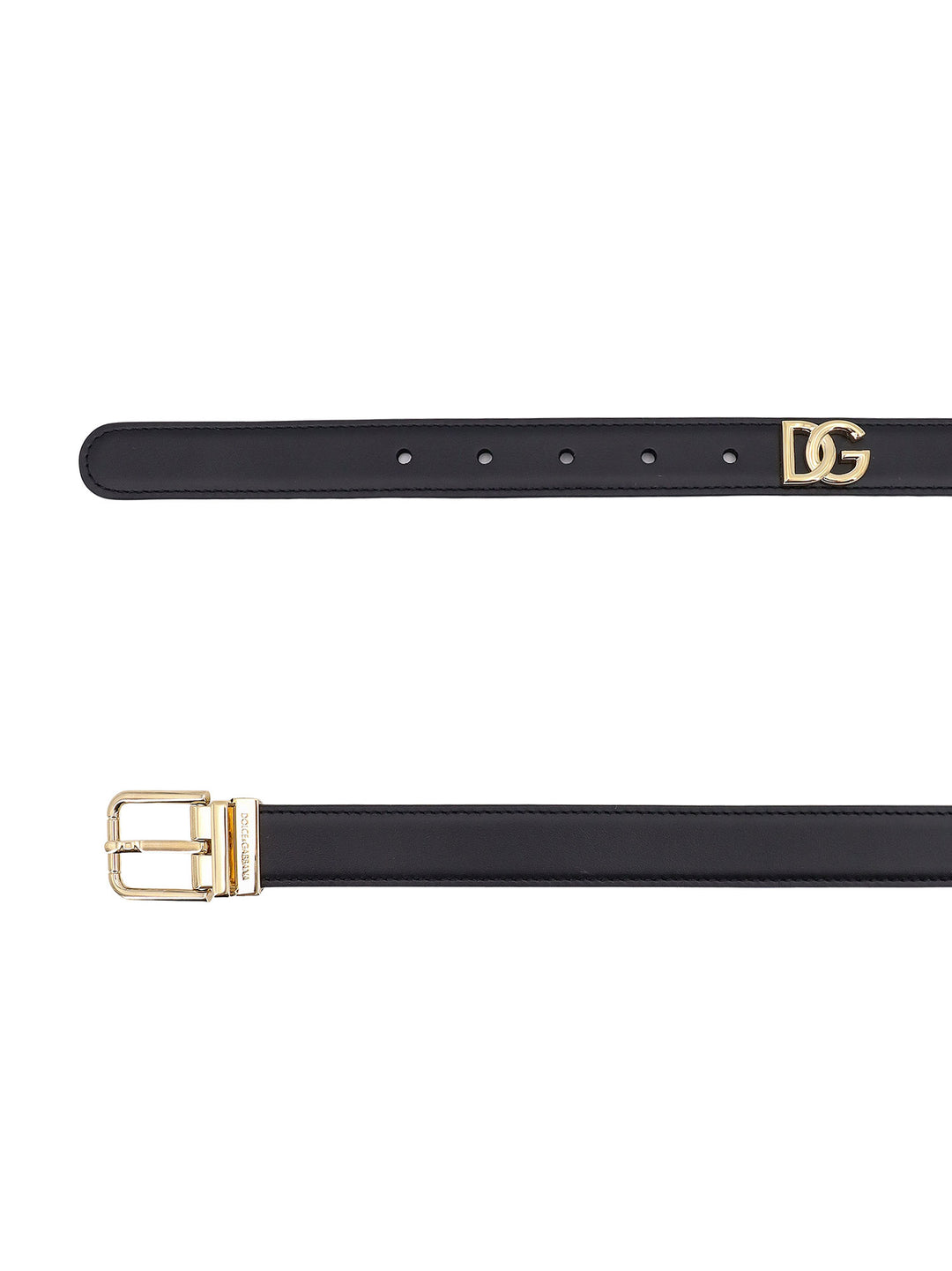 Leather belt with metal Monogram