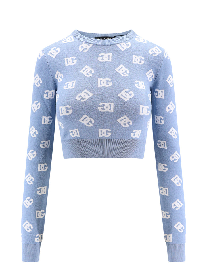 Viscose blend sweater with DG all-over motif