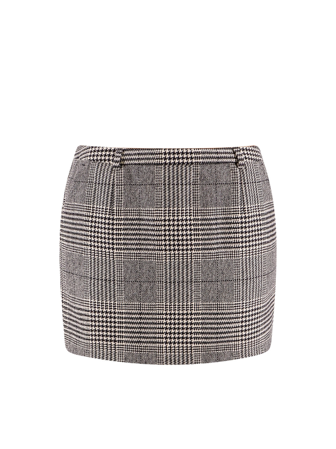 Wool and cashmere mini skirt with Prince-of-Wales motif