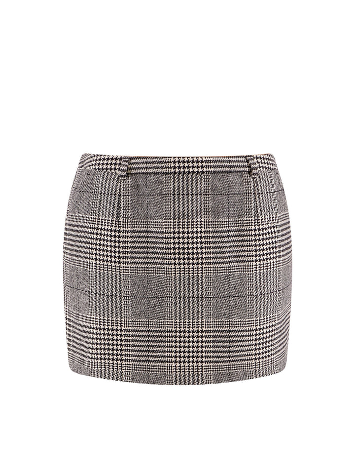 Wool and cashmere mini skirt with Prince-of-Wales motif