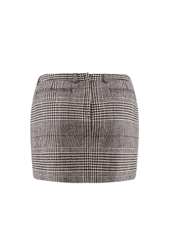 Wool and cashmere mini skirt with Prince-of-Wales motif