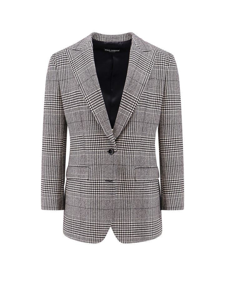 Prince of Wales wool and cashmere blazer