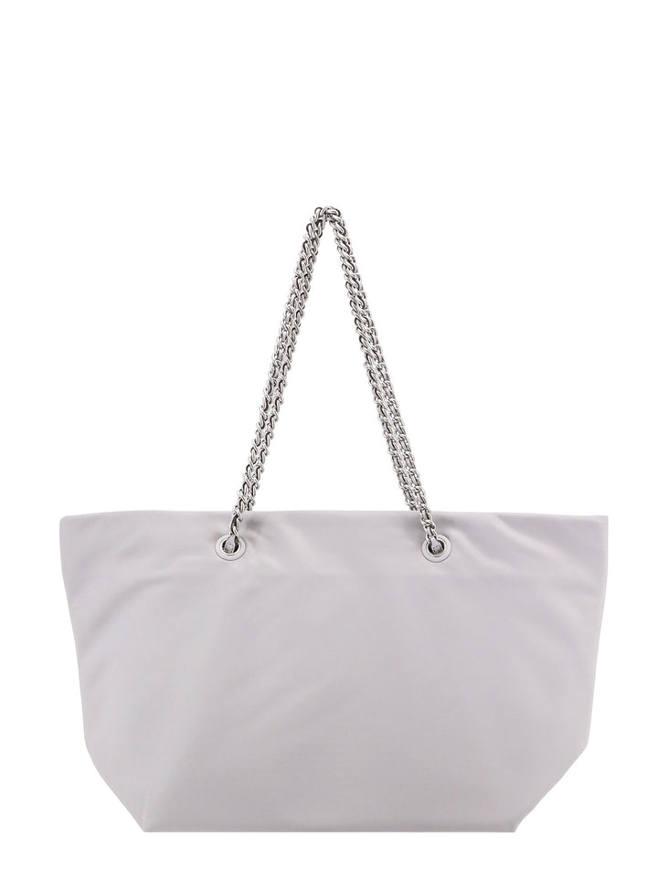 Nylon shoulder bag with frontal logo