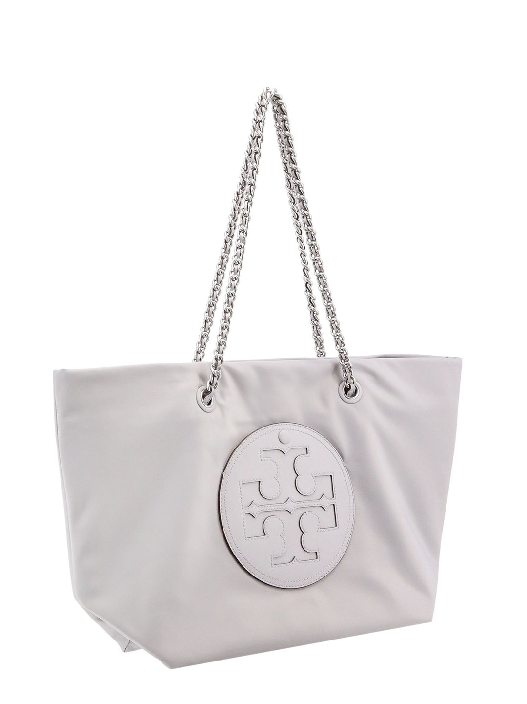 Nylon shoulder bag with frontal logo