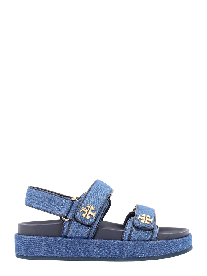 Denim sandals with Logo details