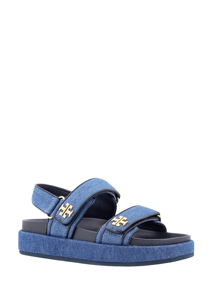 Denim sandals with Logo details