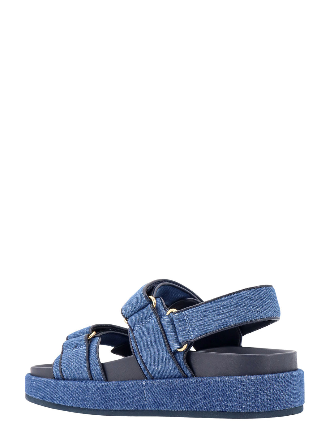 Denim sandals with Logo details