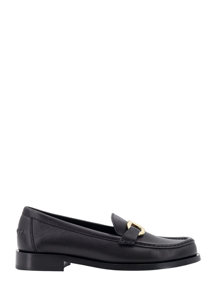 Leather loafer with iconic Gancini detail