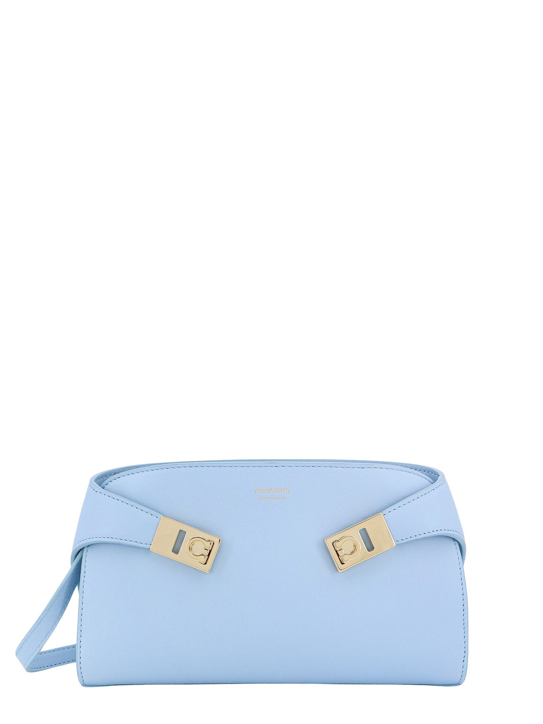 Leather shoulder bag with Gancini details