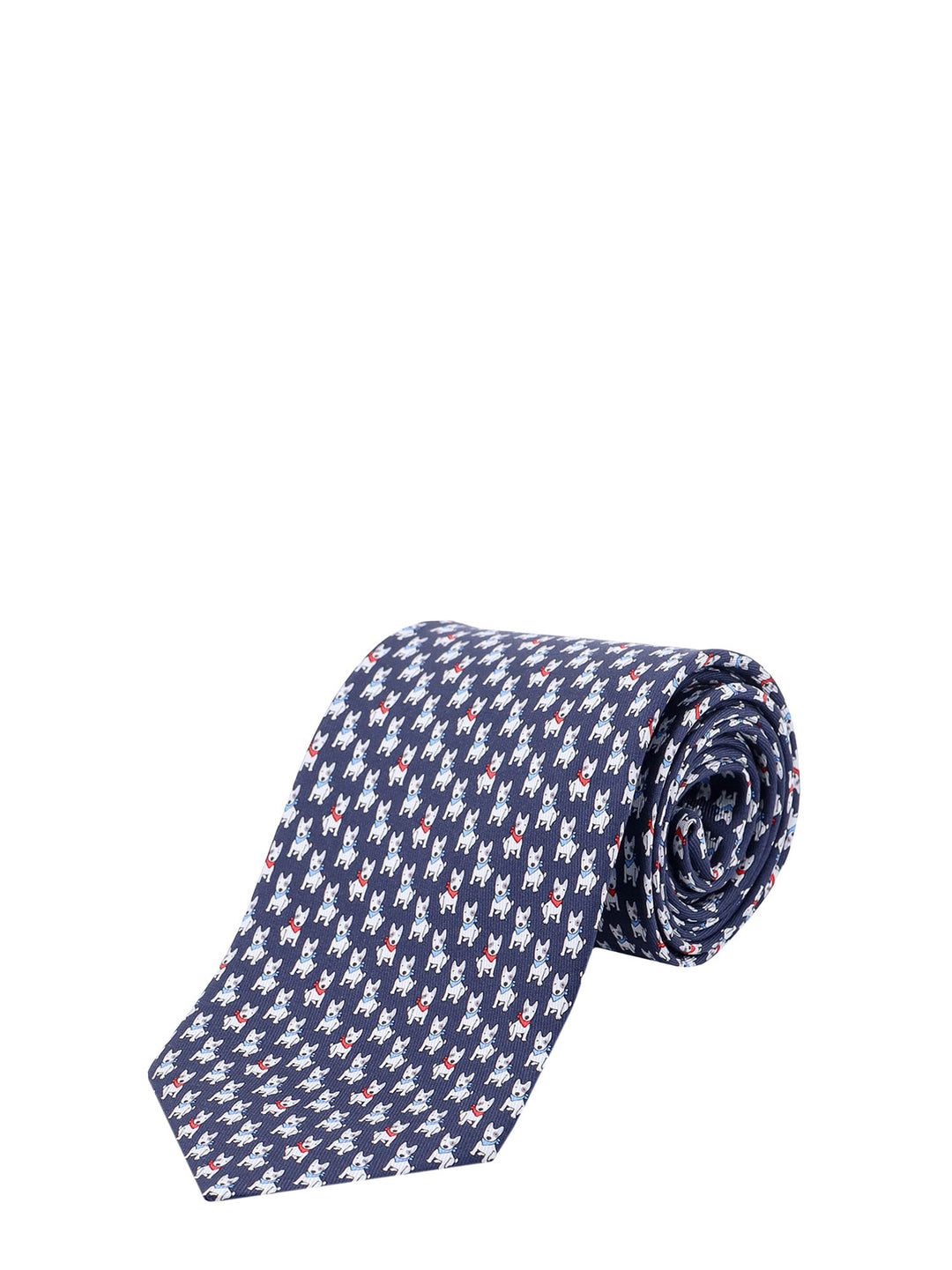 Silk tie with Terrier print