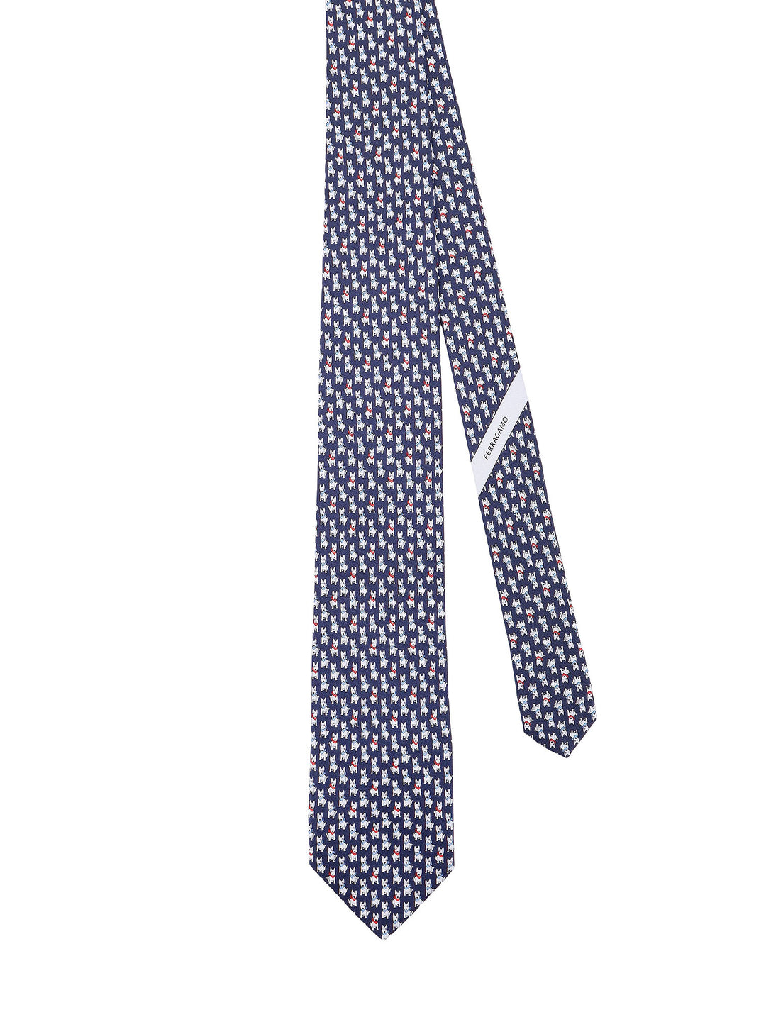 Silk tie with Terrier print