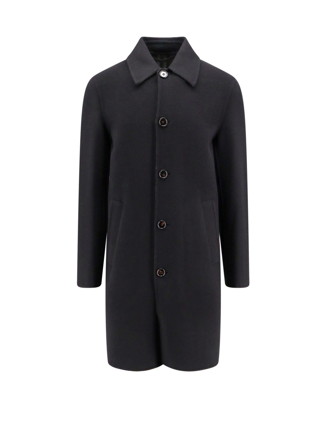 Wool coat with Check lining