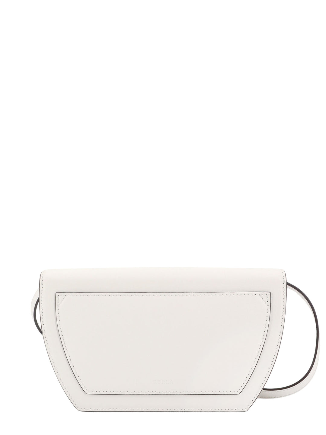 Leather shoulder bag with metal logoed detail