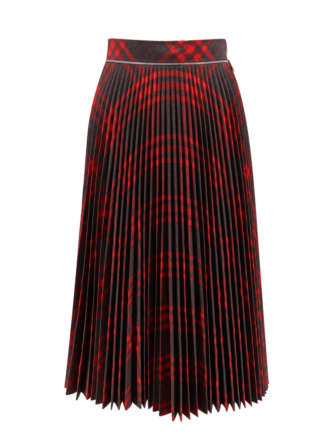 Pleated wool blend skirt