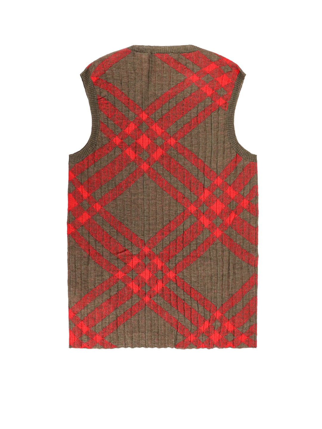 Ribbed vest with Check intarsia