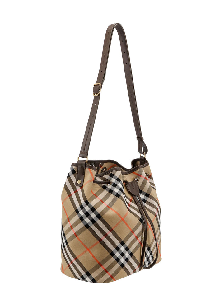 Canvas bucket bag with Check motif