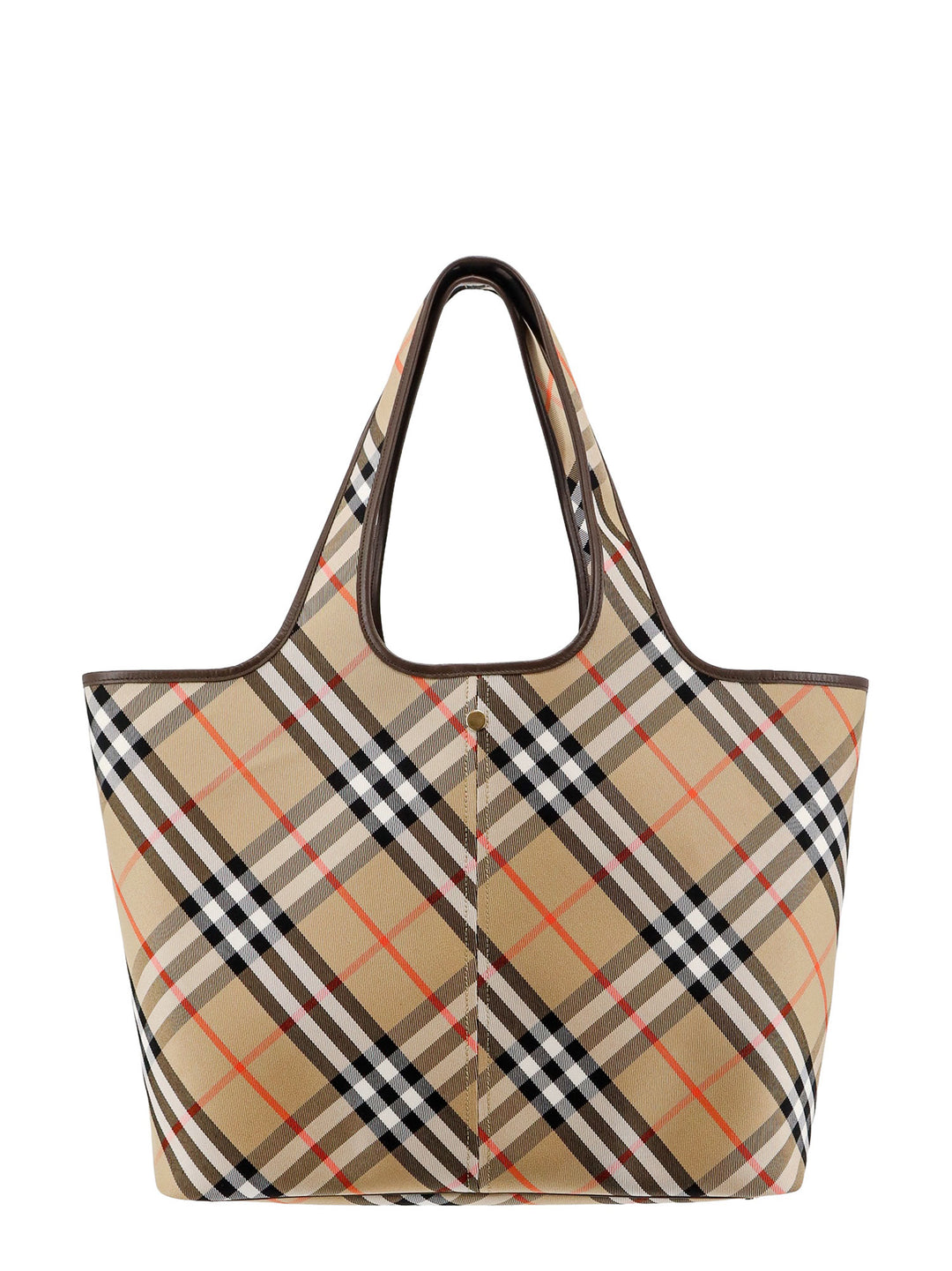 Canvas shoulder bag with Check motif