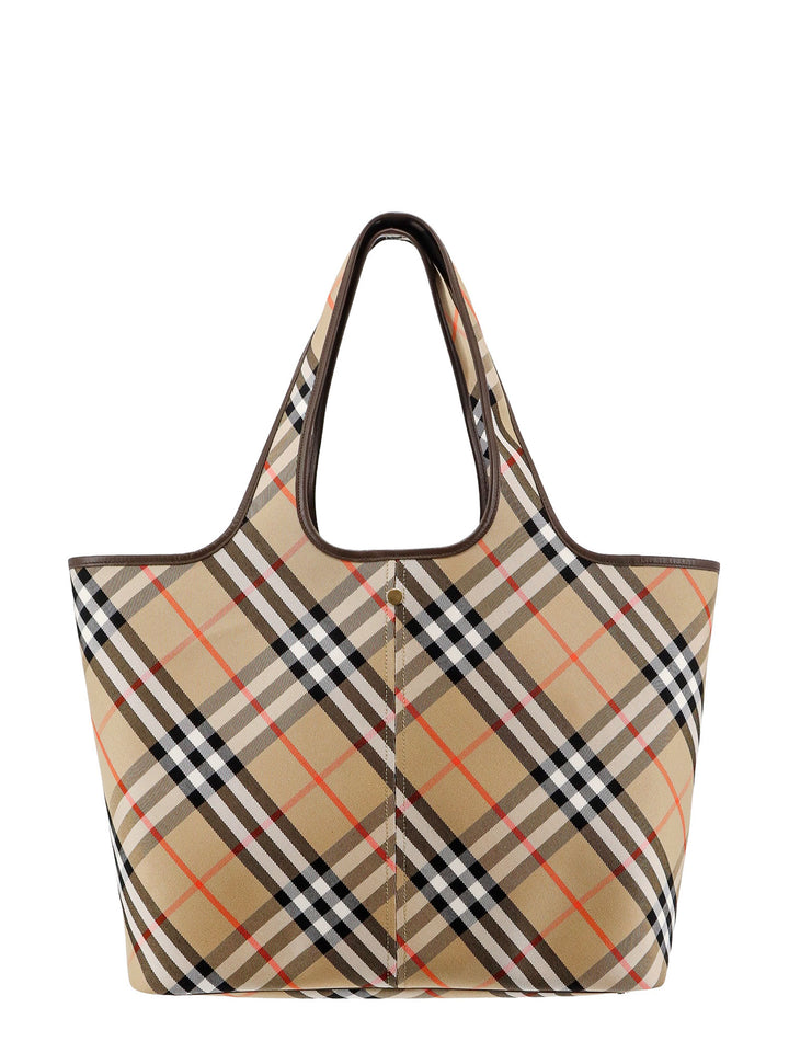 Canvas shoulder bag with Check motif