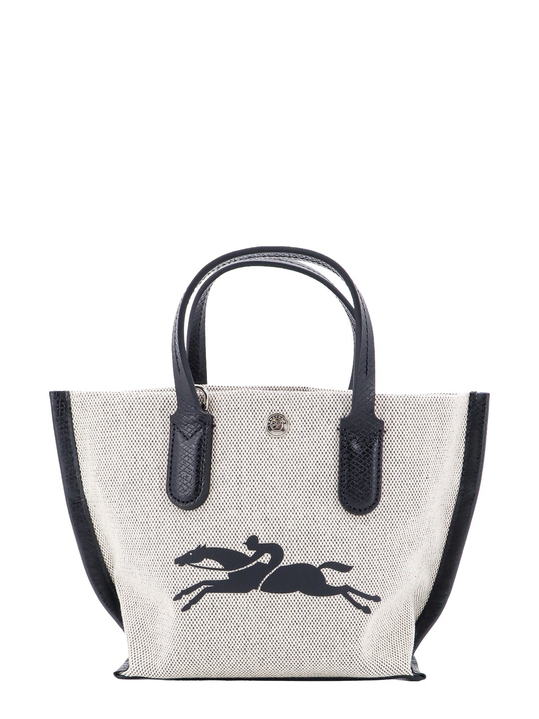 Canvas handbag with logo print