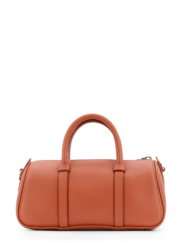 Leather handbag with removable shoulder strap