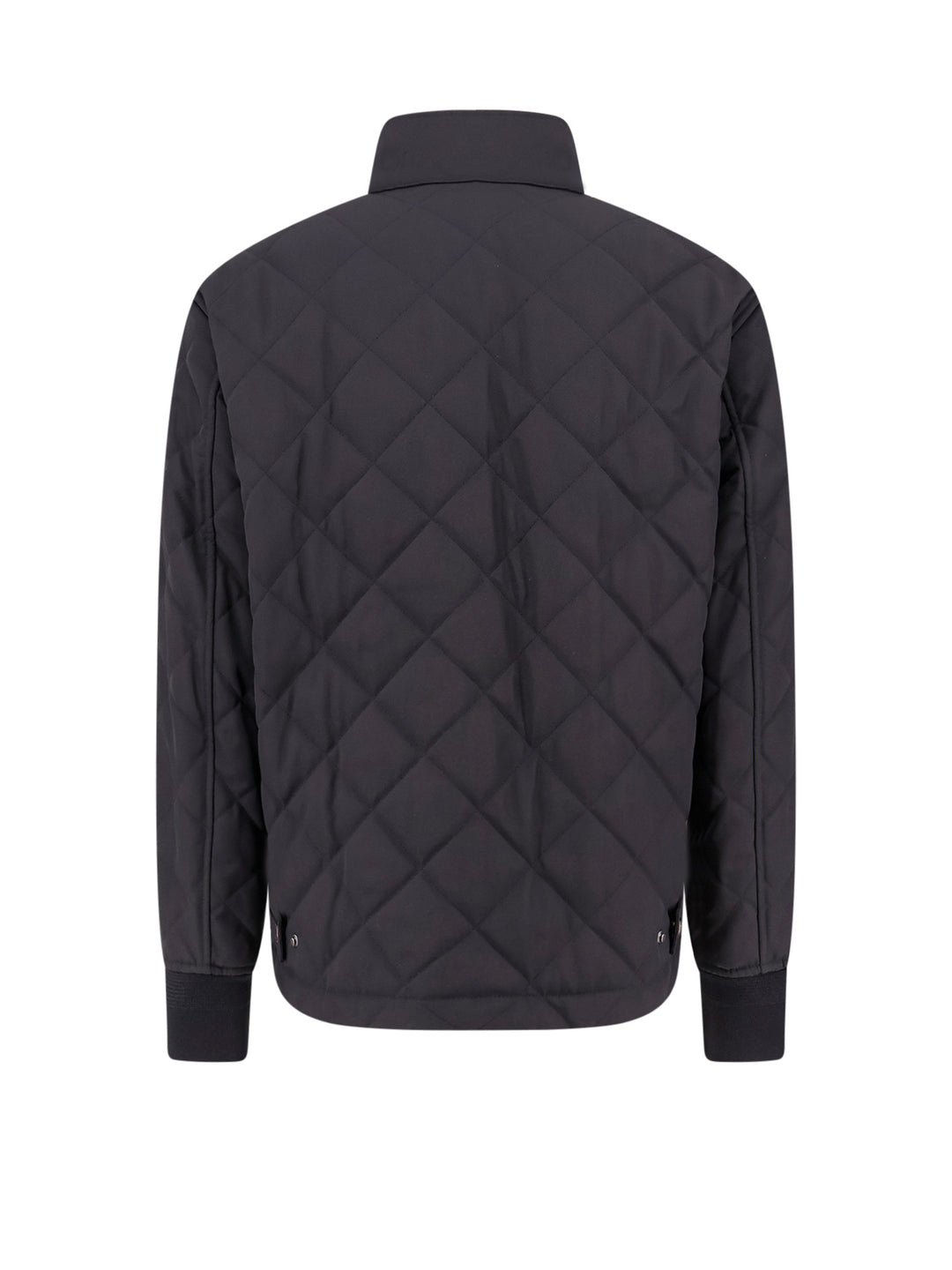 Padded and quilted nylon jacket with check lining