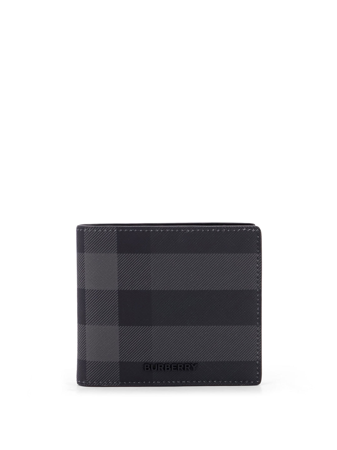 Wallet with Check motif, leather lining, logo engraving and Burberry embossed detail