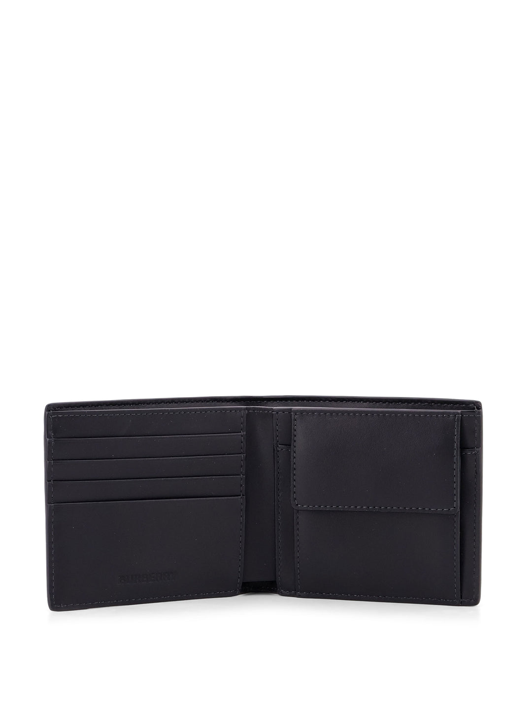 Wallet with Check motif, leather lining, logo engraving and Burberry embossed detail