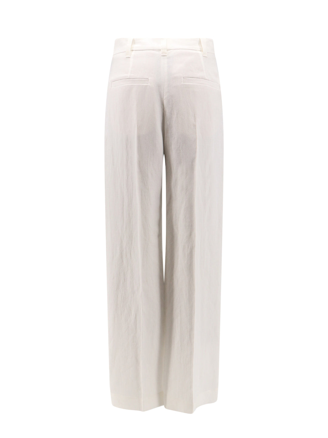 Viscose and linen trouser with frontal pinces