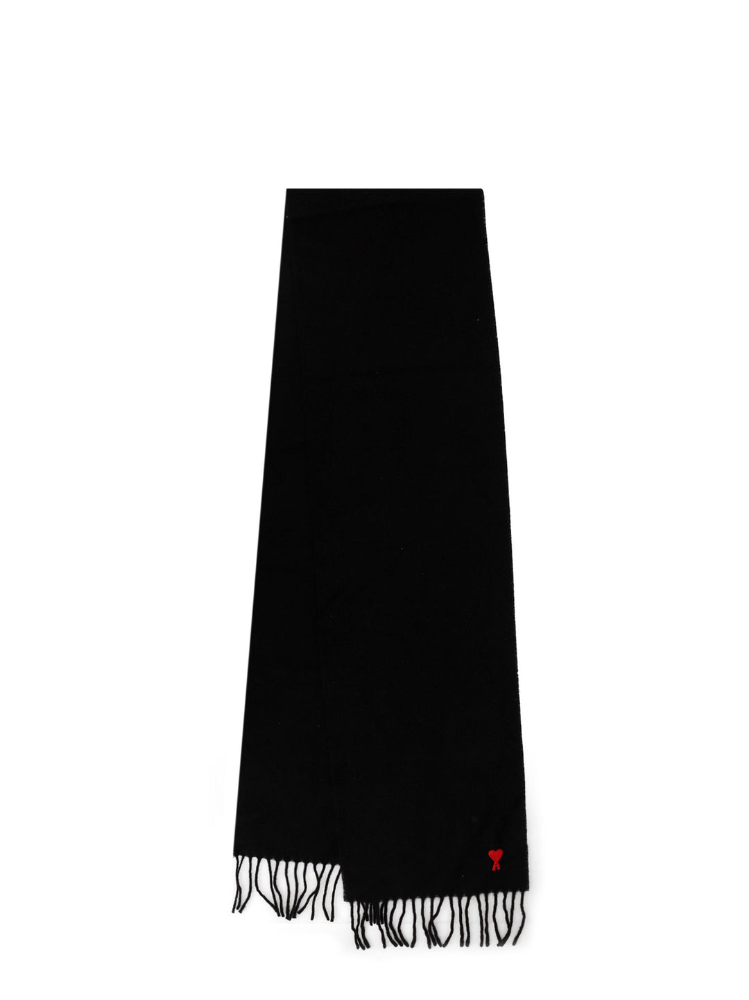 Wool scarf with embroidered logo on the bottom