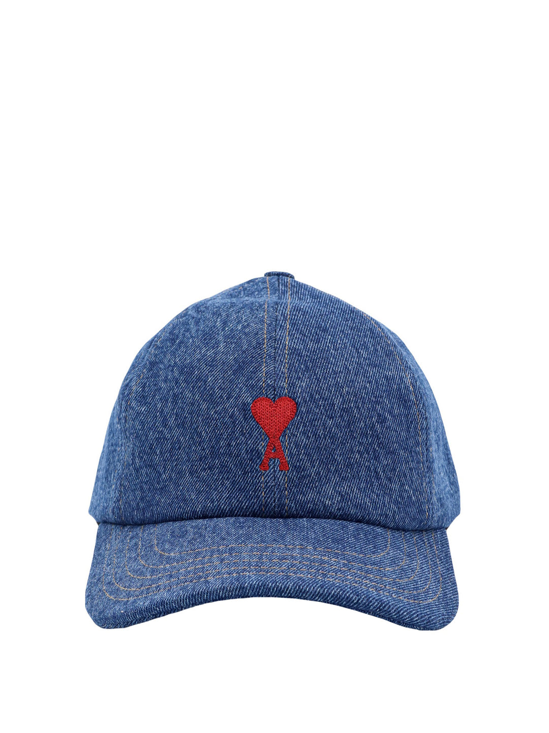 Denim hat with logo embroidery