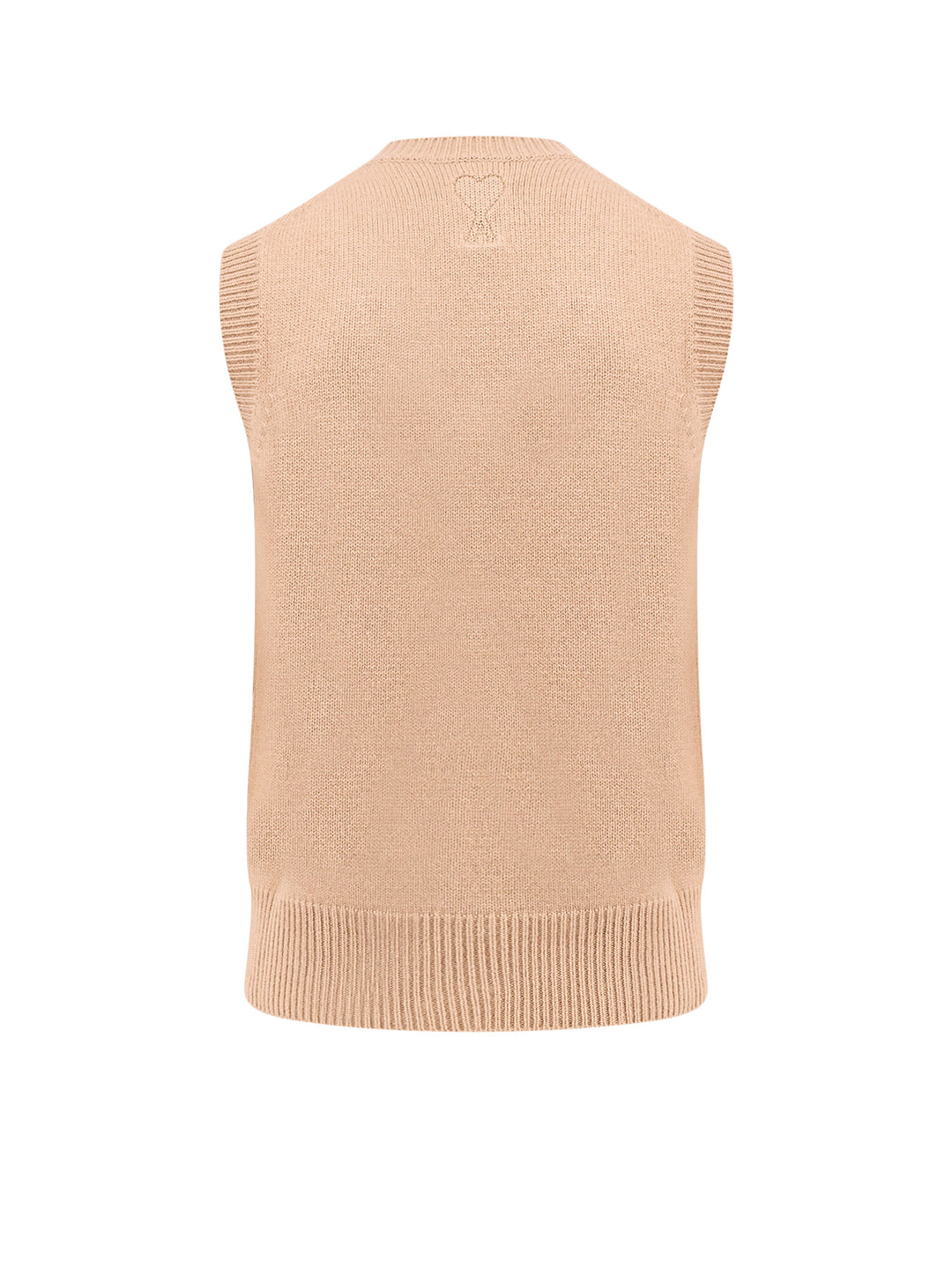 Extrafine merino wool and cashmere vest with rhombus motif