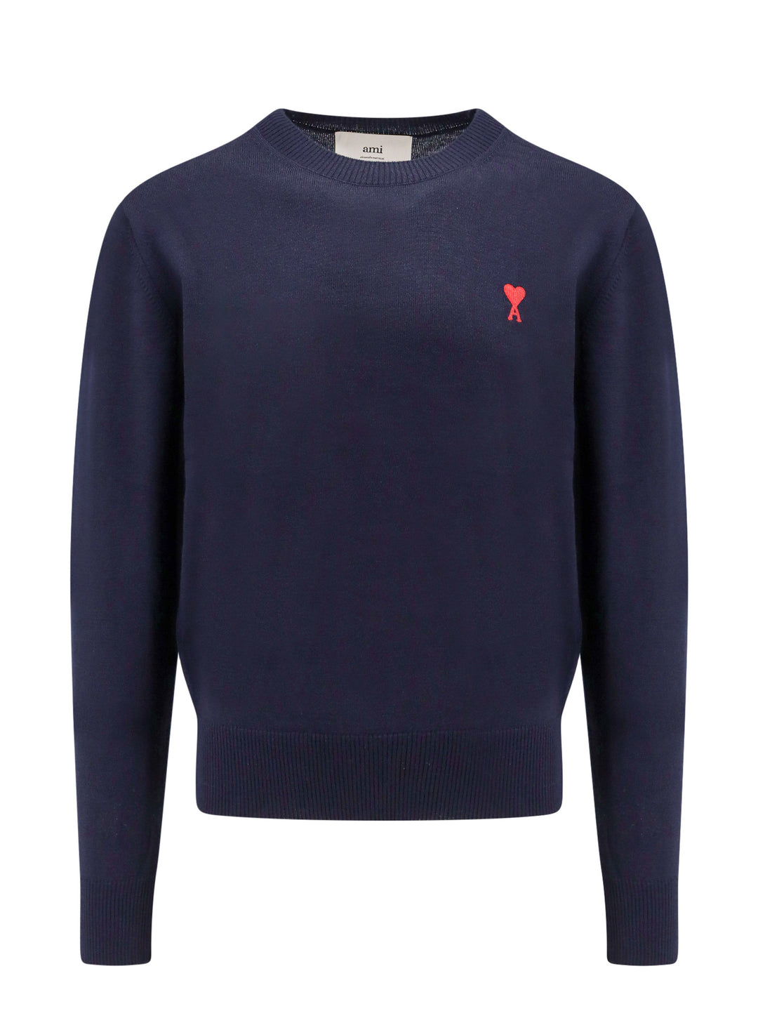 Merino wool sweater with frontal logo