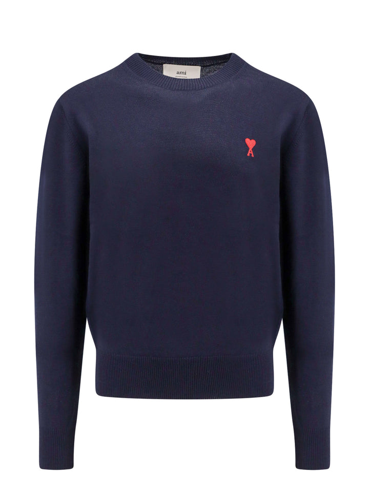 Merino wool sweater with frontal logo