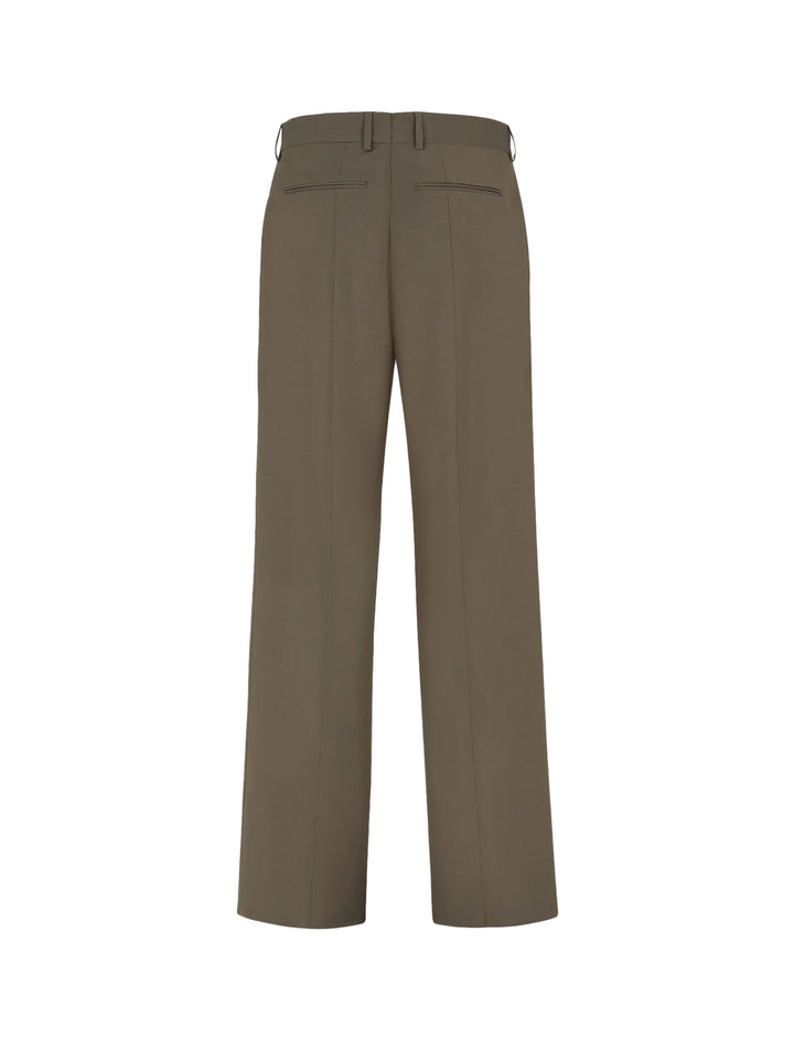 Virgin wool trouser with iconic label