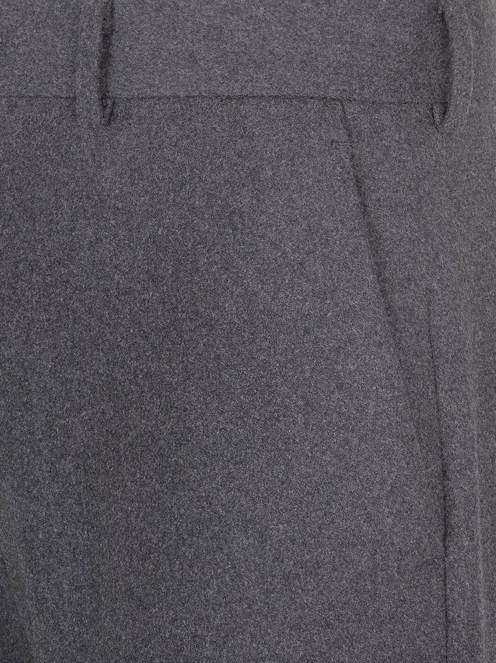 Stretch cashmere trouser with logoed detail