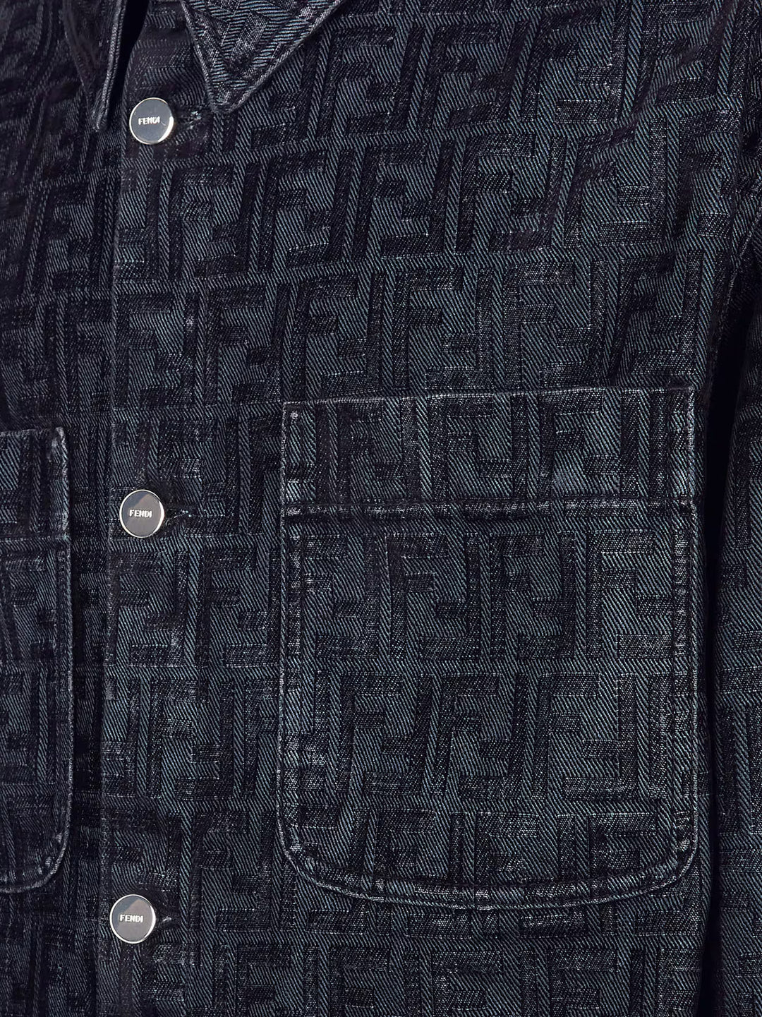 Denim shirt with flocked FF logo