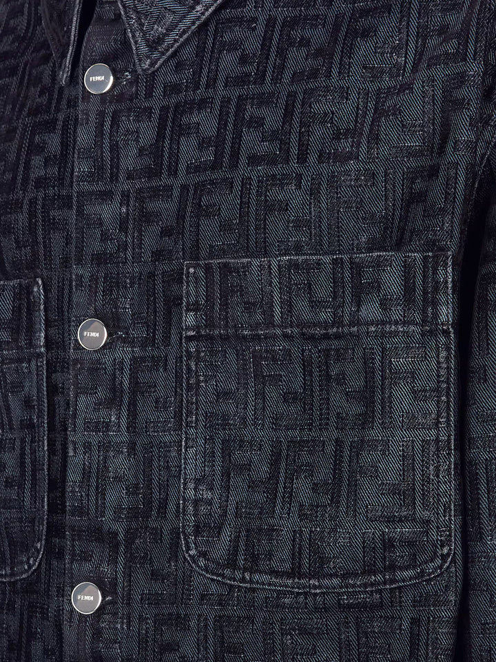 Denim shirt with flocked FF logo