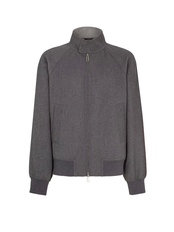 Grey cashmere bomber