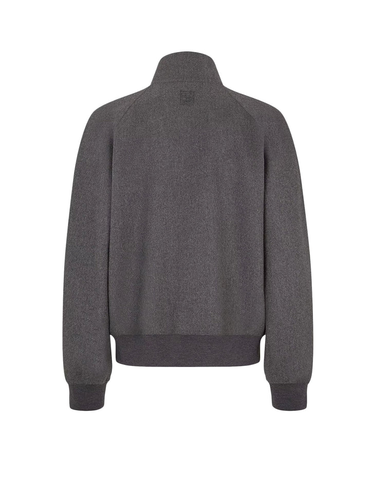 Grey cashmere bomber