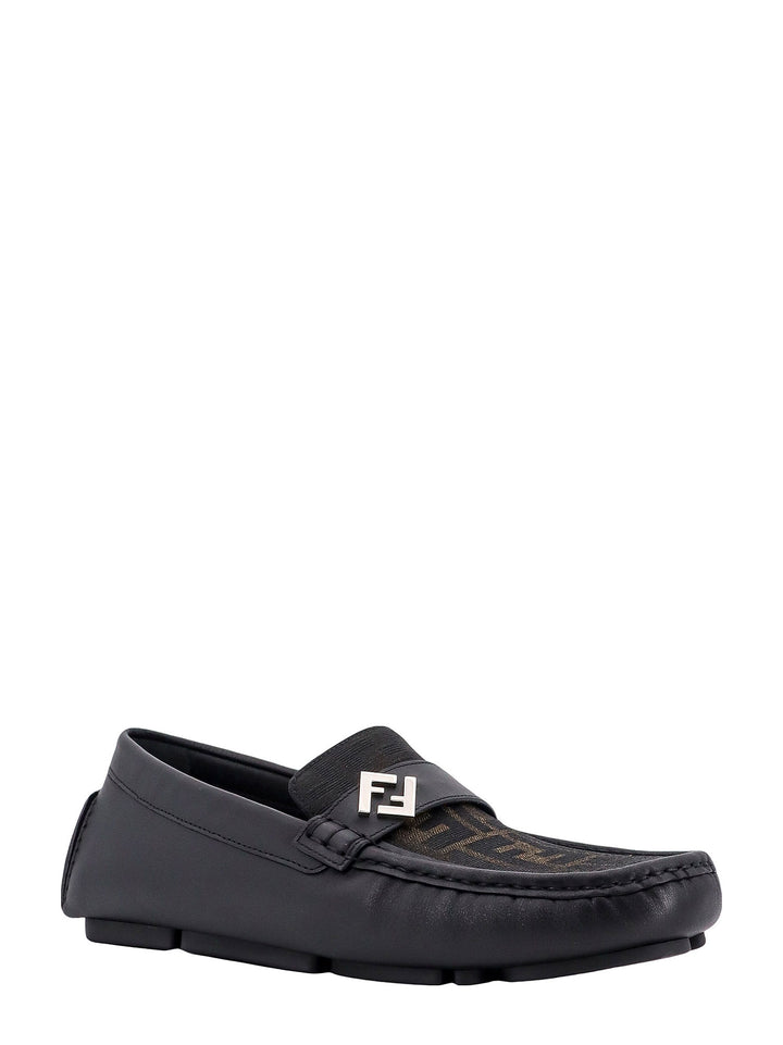 Leather loafer with FF Jacquard Eclissi insert