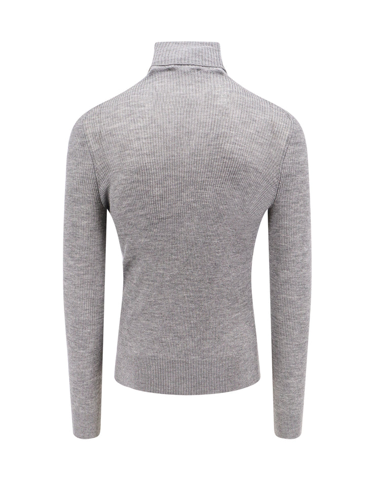 Wool, silk and cashmere ribbed sweater