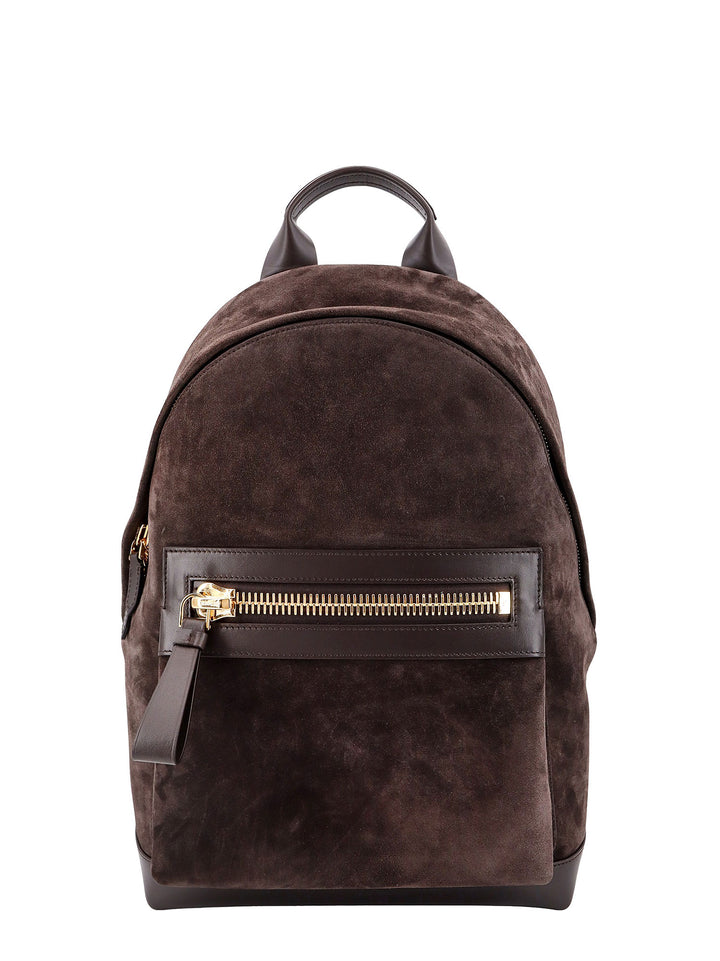 Suede and leather backpack