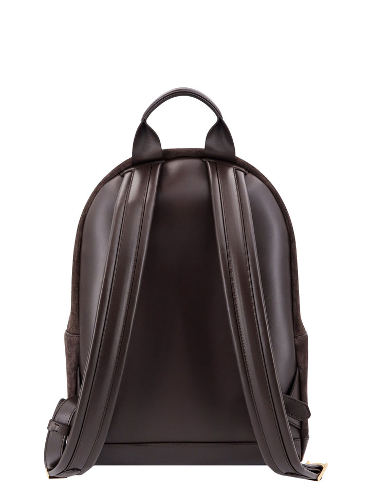 Suede and leather backpack